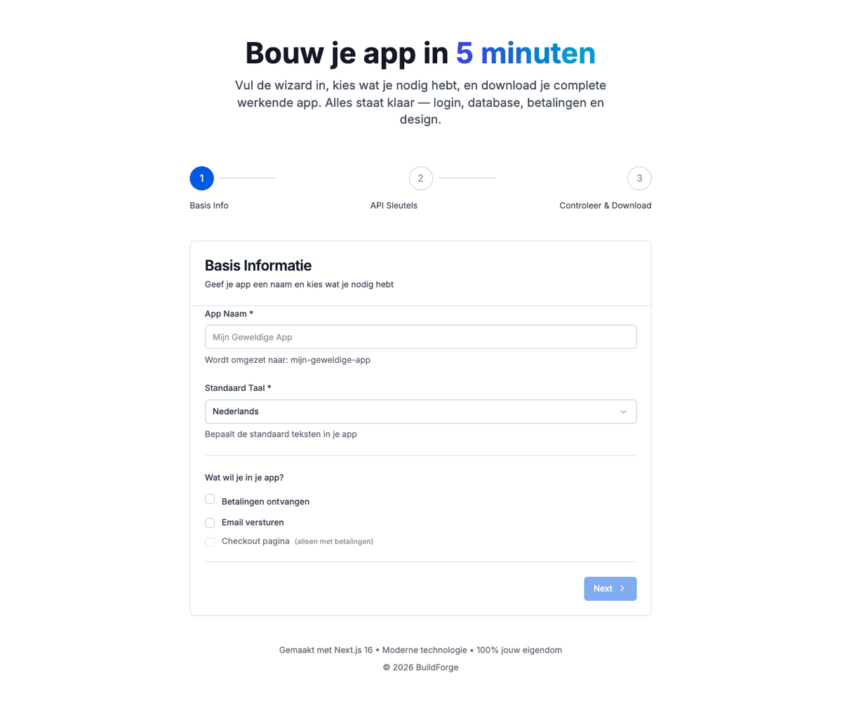 BouwJeApp Dashboard